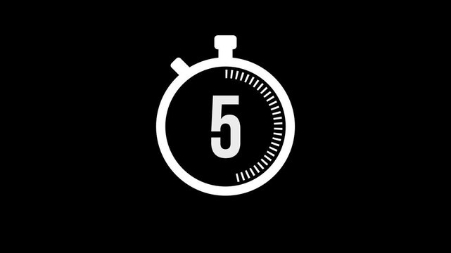 10-second countdown timer animation black background futuristic digital stopwatch frame 4k motion graphics ui display countdown from 10 to 0 motion design