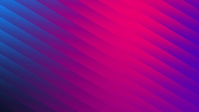 Abstract diagonal stripes gradient background animation, vibrant neon pink purple blue lines motion graphics loop, modern colorful geometric backdrop 4k seamless video