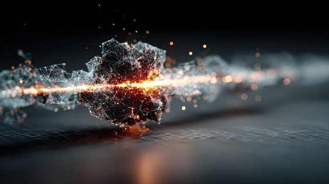 A particle accelerator or a scientific experiment creates a vibrant explosion of light and energy. ..Created with Generative AI, not depicting real subjects.