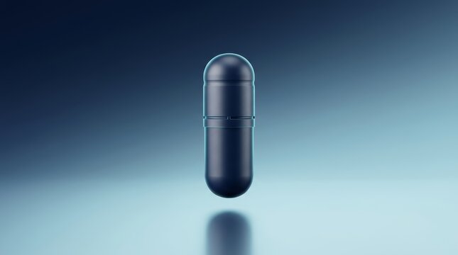 Single dose twist-off medicine capsule 3D render, sterile unit dose pharmaceutical packaging design, tamper resistant micro dosing system, GMP compliant drug delivery