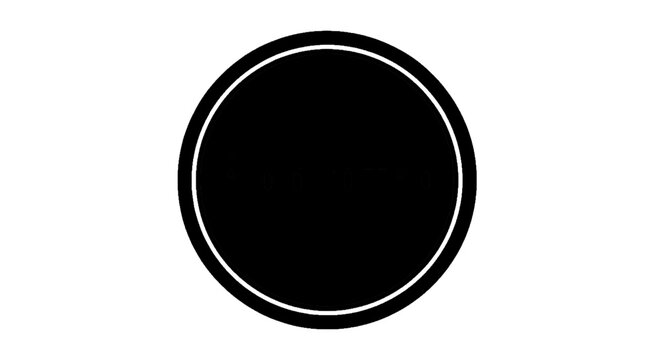 Minimal black silhouette icon, simple flat vector, bold black shape, no, no shading black circular badge or emblem with a double border line design on a, flat icon style