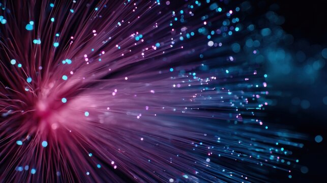 Abstract digital light streaks, representing data transmission and connection. ..Created with Generative AI, not depicting real subjects.