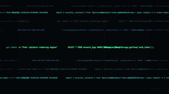 dynamic tech data streaming digital text background