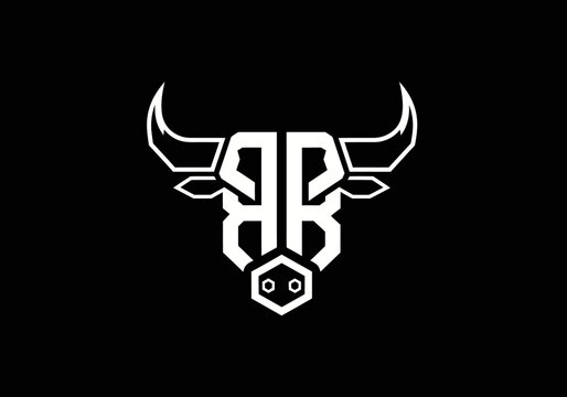 Minimalist white bull head logo with letter B monogram