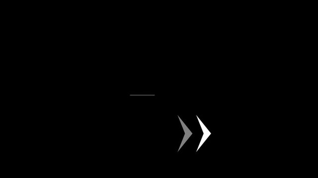 dynamic arrow pointing direction loop on black screen