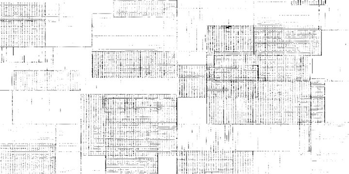 Vector geometric pattern of intersecting rectangles and lines in black and white