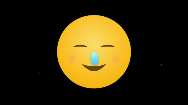 drooling face emoji with liquid on black background