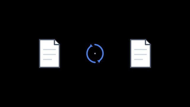 document file synchronization cloud transfer animation