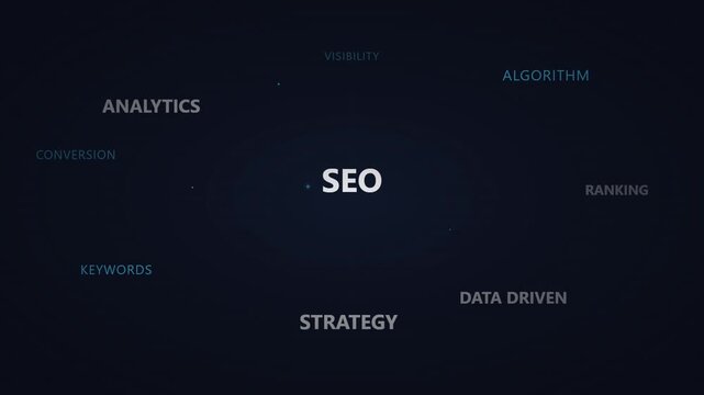 digital marketing seo analytics text motion background