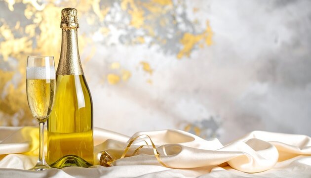  Champagne bottle and flute symbolizing celebration and luxury