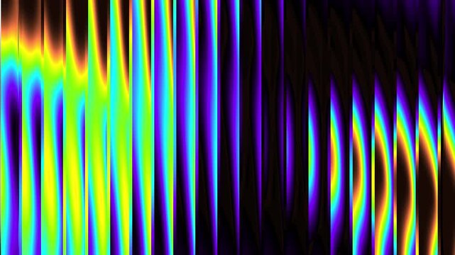 Abstract color fractal glass line glowing effect, glowing multicolor seamless loop dark background elegant visual with dynamic movement.