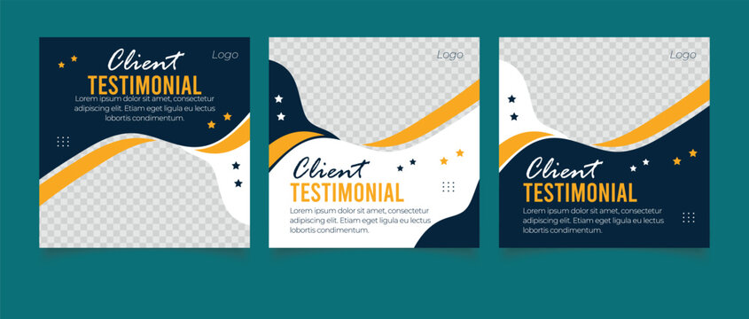Client testimonials or customer feedback social media post web banner template