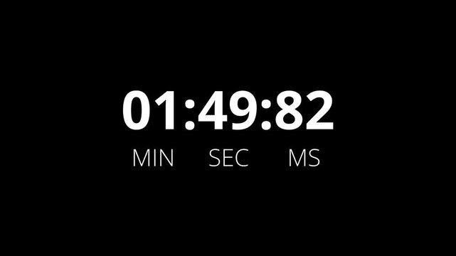2 minutes countdown timer animation in 1 minute on transparent background, two minutes countdown video with alpha channel , 2 min countdown 4k video