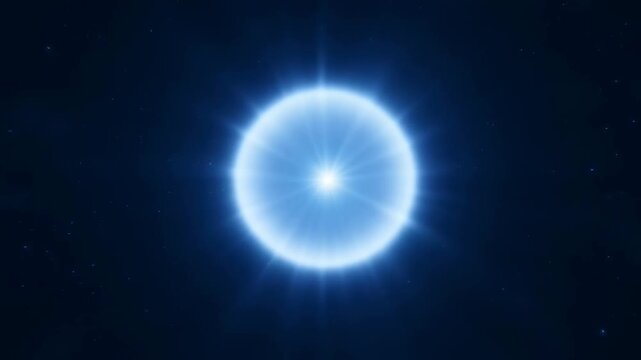 The sequence of images depicts a luminous celestial event involving a bright, glowing object that appears to be radiating energy into its surrounding space