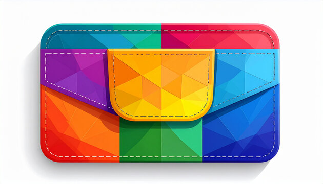 Colorful geometric wallet illustration