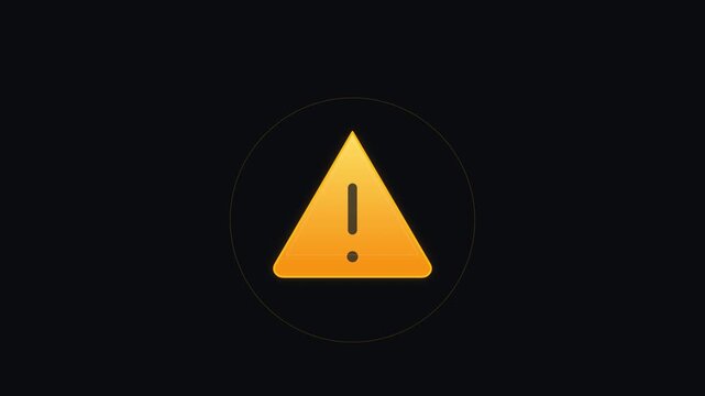 corporate warning triangle emoji flashing on dark interface