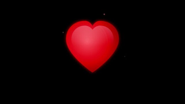 corporate heart appreciation emoji beating on black background