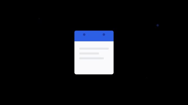 corporate calendar schedule emoji flipping on black background