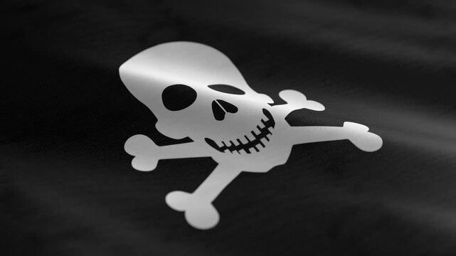 Jolly Roger - waving flag loop