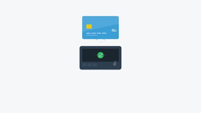 contactless payment credit card digital transaction animation