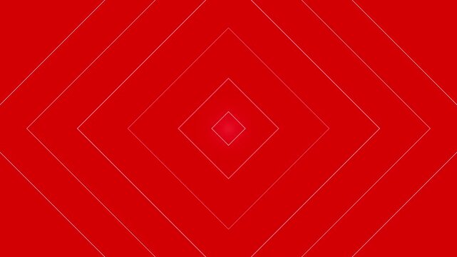 concentric diamond shapes expanding on vivid red backdrop