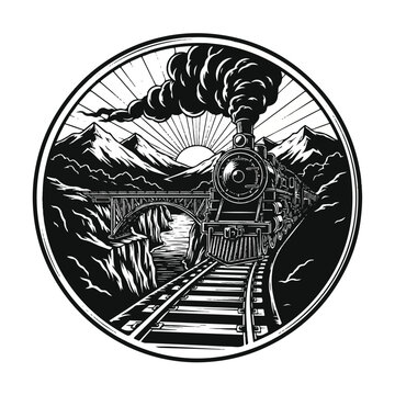 Vintage Steam Locomotive Train Engine Front.
