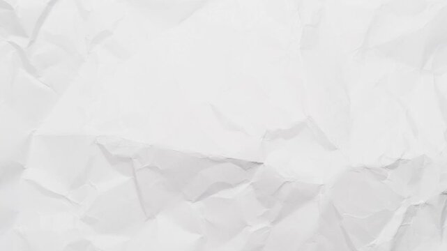 Stop motion of crumpled white paper texture, abstract loop background