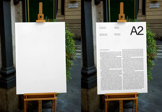 Mockup Of Customized A2 Sign On Easel