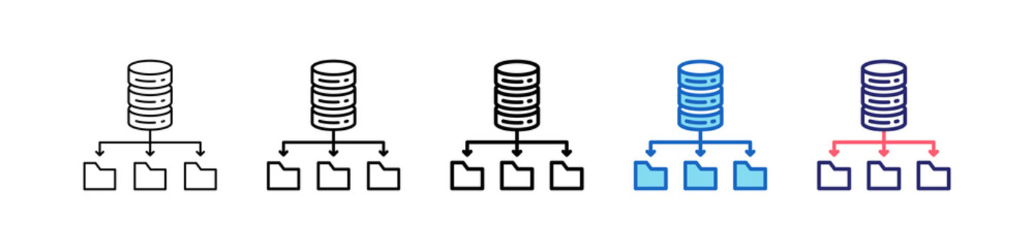 Resource Icon In 5 Different Styles Set Collection.   