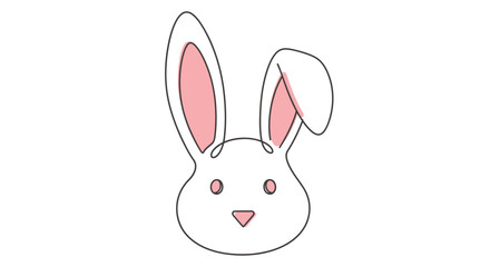 Obraz premium Cute Cartoon White Rabbit Face.