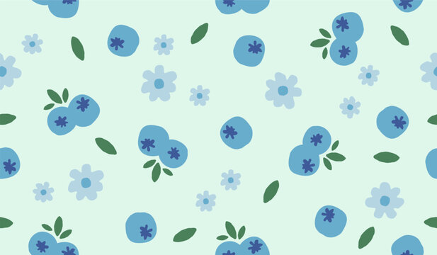 Cute blueberry fruits pattern background vector design