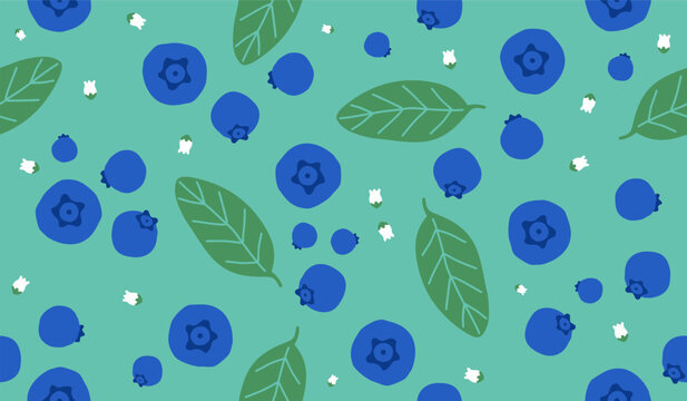 Cute blueberry fruits pattern background vector design