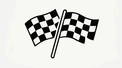 Fototapeta premium Crossed Checkered Racing Flags Vector Illustration Isolated on White Background