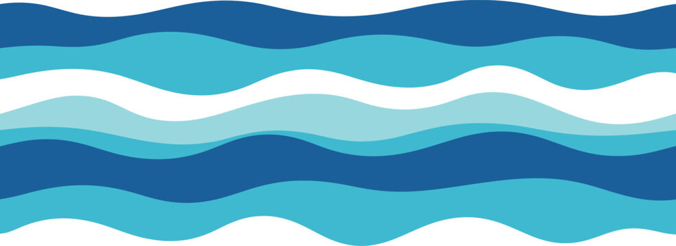 Abstract blue wave vector water texture background with turquoise ocean pattern