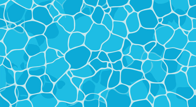 Blue pool water texture vector with mosaic tile pattern and rippling surface