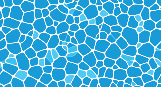 Blue Pool Mosaic Water Texture Vector Background for Summer Swimming and Spa Design
