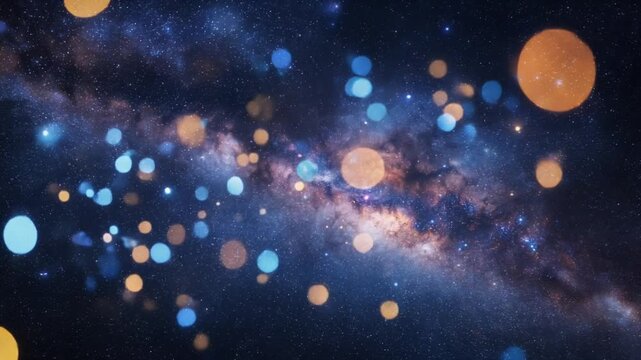 Galaxy Lights and Bokeh &ndash; Abstract Cosmic Space Art Background
