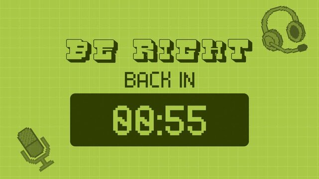 Pixel Art Be Right Back Countdown Timer for Streamers
