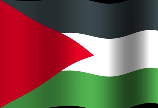 Palestinian flag animation on black background