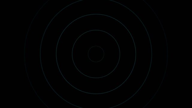 Minimalist geometric design featuring thin concentric circles on black