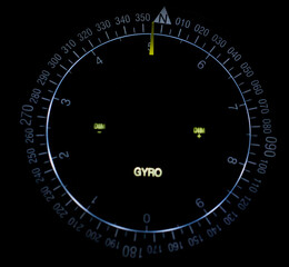 Fototapeta premium Closeup view of gyro compass at night