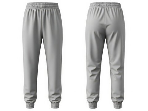 Comfortable gray sweatpants with elastic waistband and cuffs