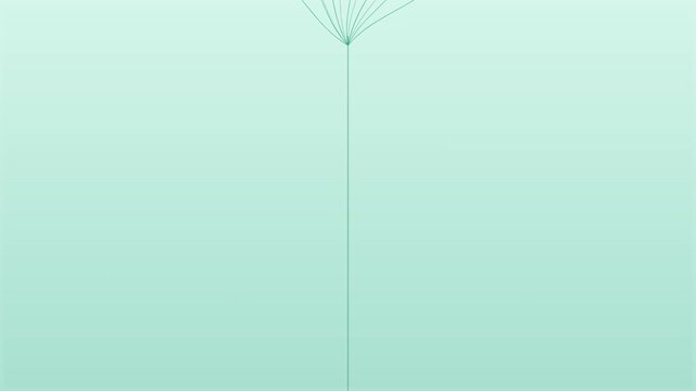 abstract willow tree branches flowing on mint green