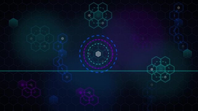 abstract tech hexagons glowing digital network background
