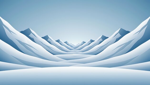 Snow-Covered Mountain Valley under Clear Blue Sky