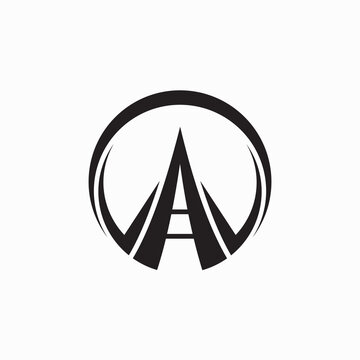 Simple and Elegant Illustration logo design Road Way icon combined with initial O in black color.