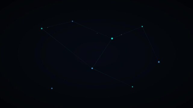 Abstract Neural Network Lines Connecting Dots Motion