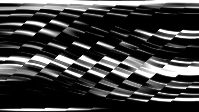 Abstract Black and White Flowing Fractal Noise Motion Background Seamless Horizontal Wave Animation Loop
