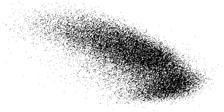 Black Flock Of Birds Murmuration Silhouette Creating Abstract Swarm Pattern In Sky