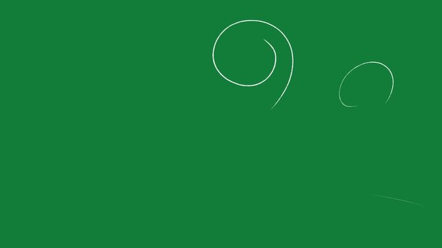 vector white lines wind effect on green screen, UI motion graphics. alpha adjustment layer, smooth animated line filter, 2d animation